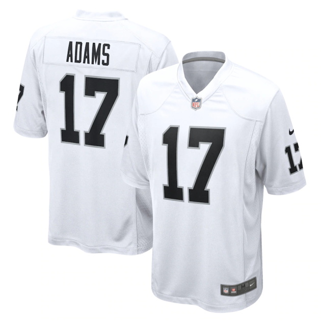 mens nike davante adams white las vegas raiders game jersey